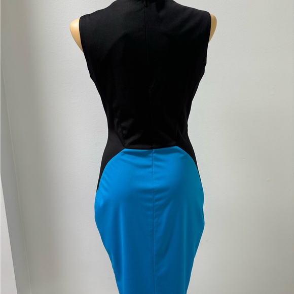 New dress without tags med length 10% stretch fabric two colour blue and black - Picture 4 of 7